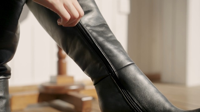 Amazon.com | JustFab Knee High Boots Womens Square Toe Chunky Heel